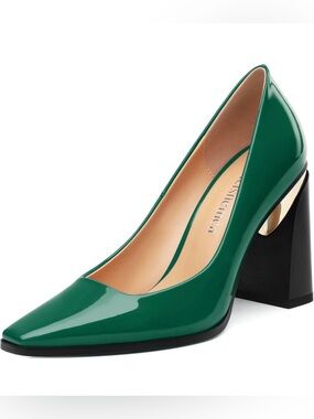 Dark Green Patent Block Pumps